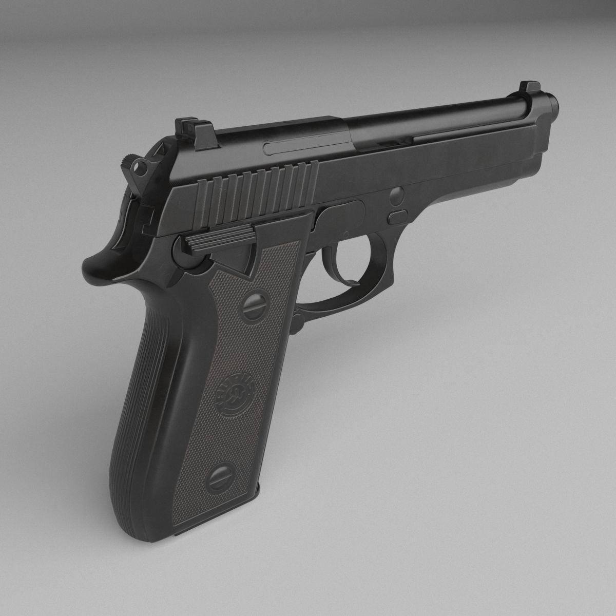 Pistol Taurus T92 in 3D model Low-poly 3D model_2