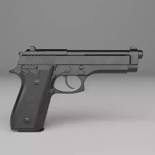 Pistol Taurus T92 in 3D model Low-poly 3D model