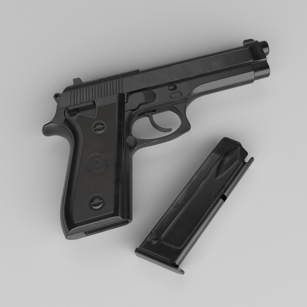 Pistol Taurus T92 in 3D model Low-poly 3D model_3