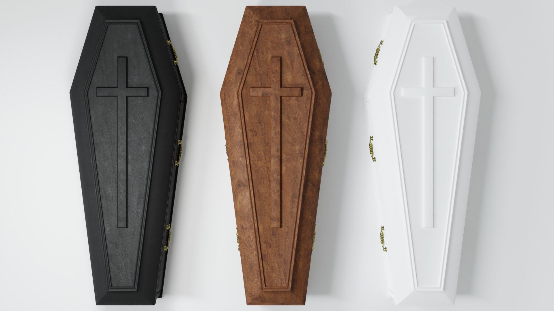 Wooden Coffin 3D model_2