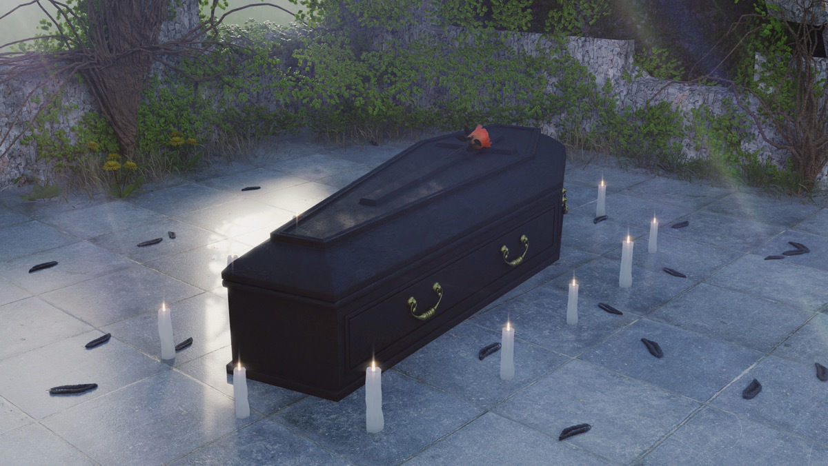 Wooden Coffin 3D model_7