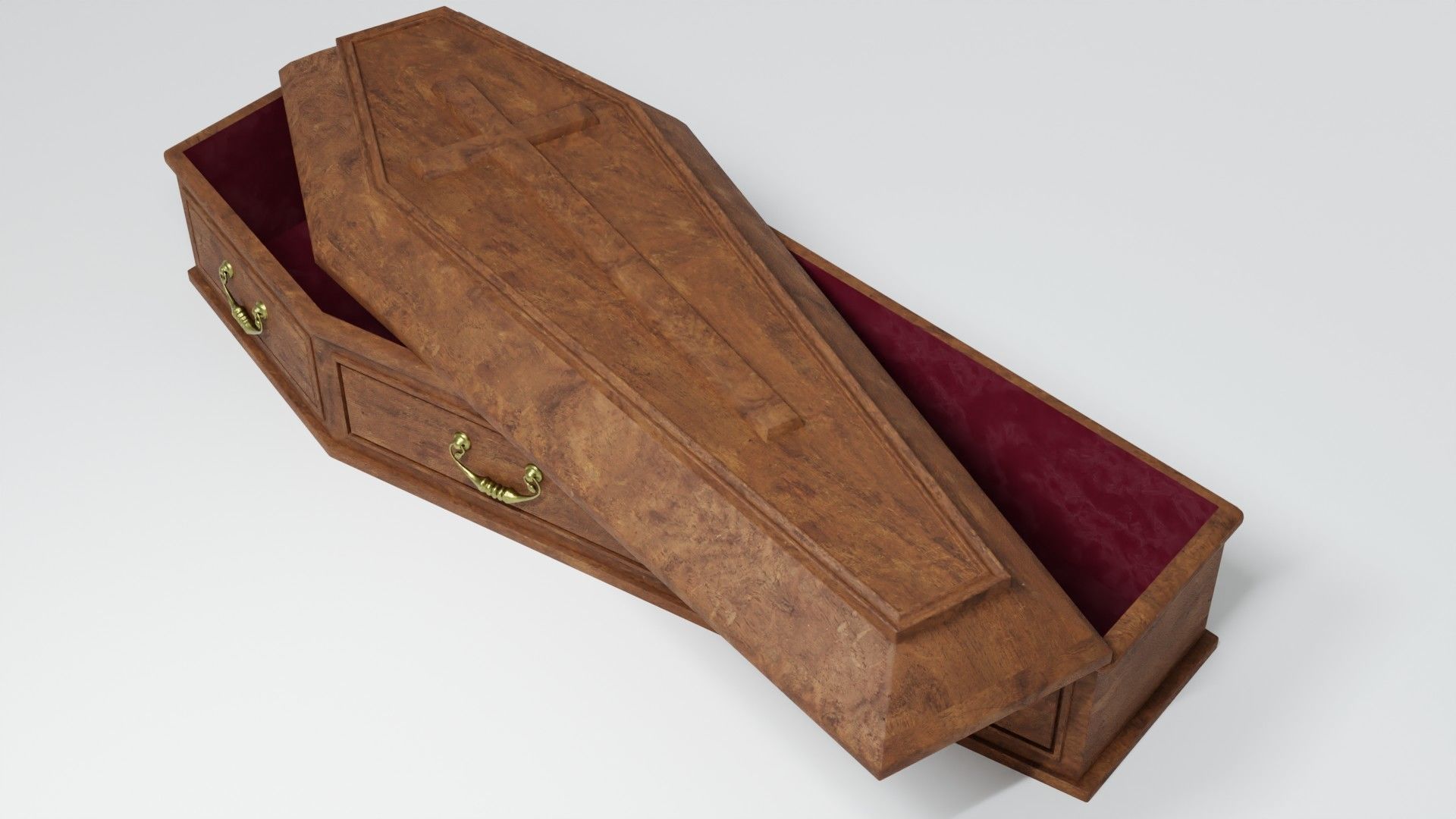 Wooden Coffin 3D model_4
