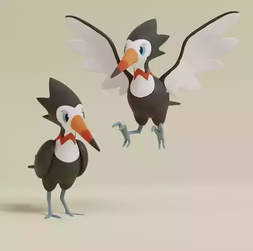 Pokemon - Trumbeak with 2 poses 3D print model