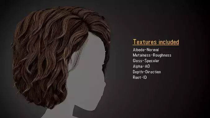 Male Hair Cards Style 7 - Curly Hair 1