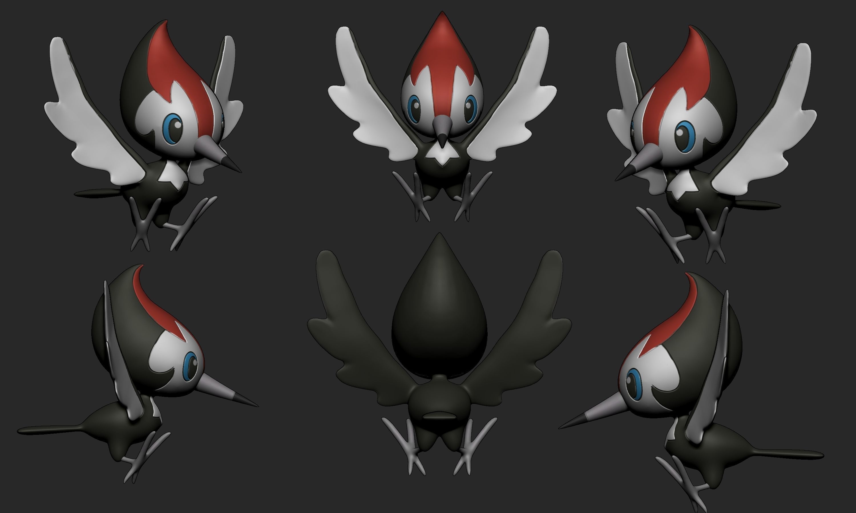 Pokemon - Pikipek Trumbeak and Toucannon with 2 poses 3D print model_2