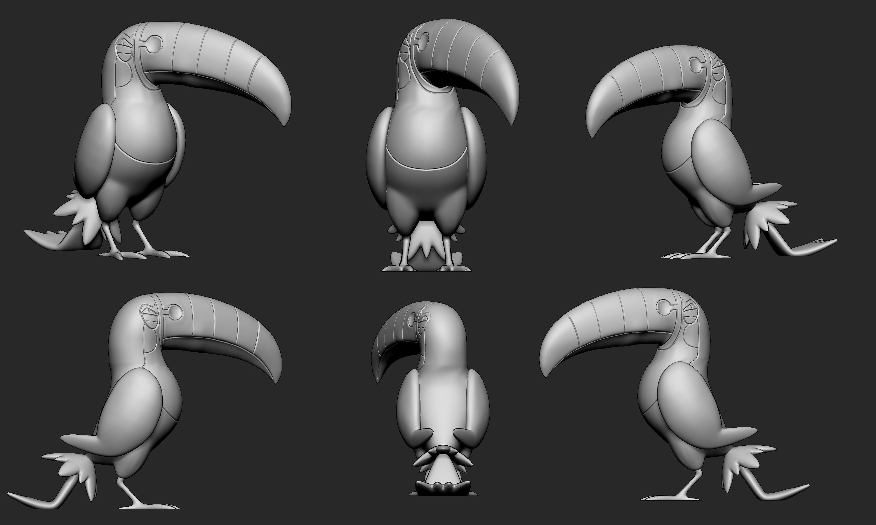 Pokemon - Pikipek Trumbeak and Toucannon with 2 poses 3D print model_8
