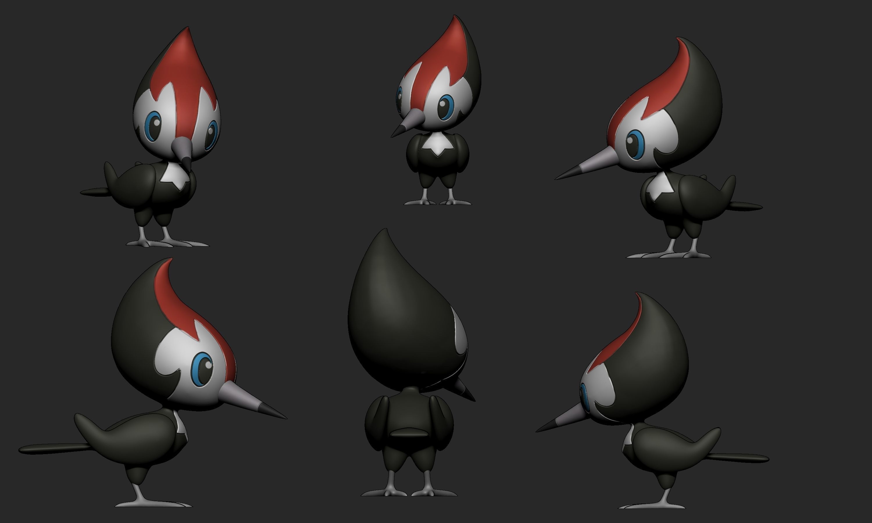 Pokemon - Pikipek Trumbeak and Toucannon with 2 poses 3D print model_4