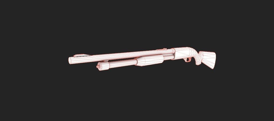 MODERN SHOTGUN Low-poly 3D model_1