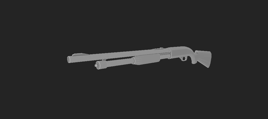 MODERN SHOTGUN Low-poly 3D model_3