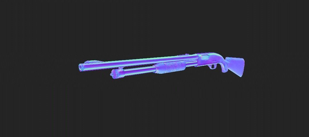 MODERN SHOTGUN Low-poly 3D model_5