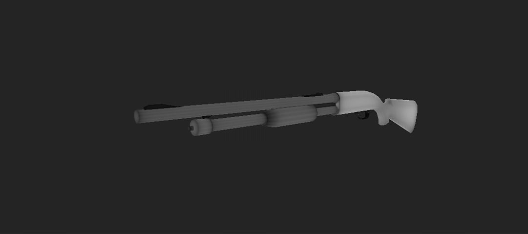 MODERN SHOTGUN Low-poly 3D model_2