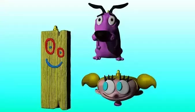 CARTOON NETWORK ADORNOS TABLON CORAJE Y DEE DEE 3D print model