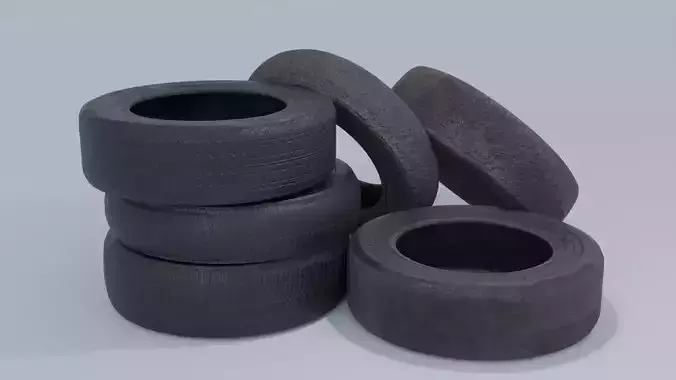 Tires With Clean and Dirty Versions 4K and 2K Low-poly 3D model