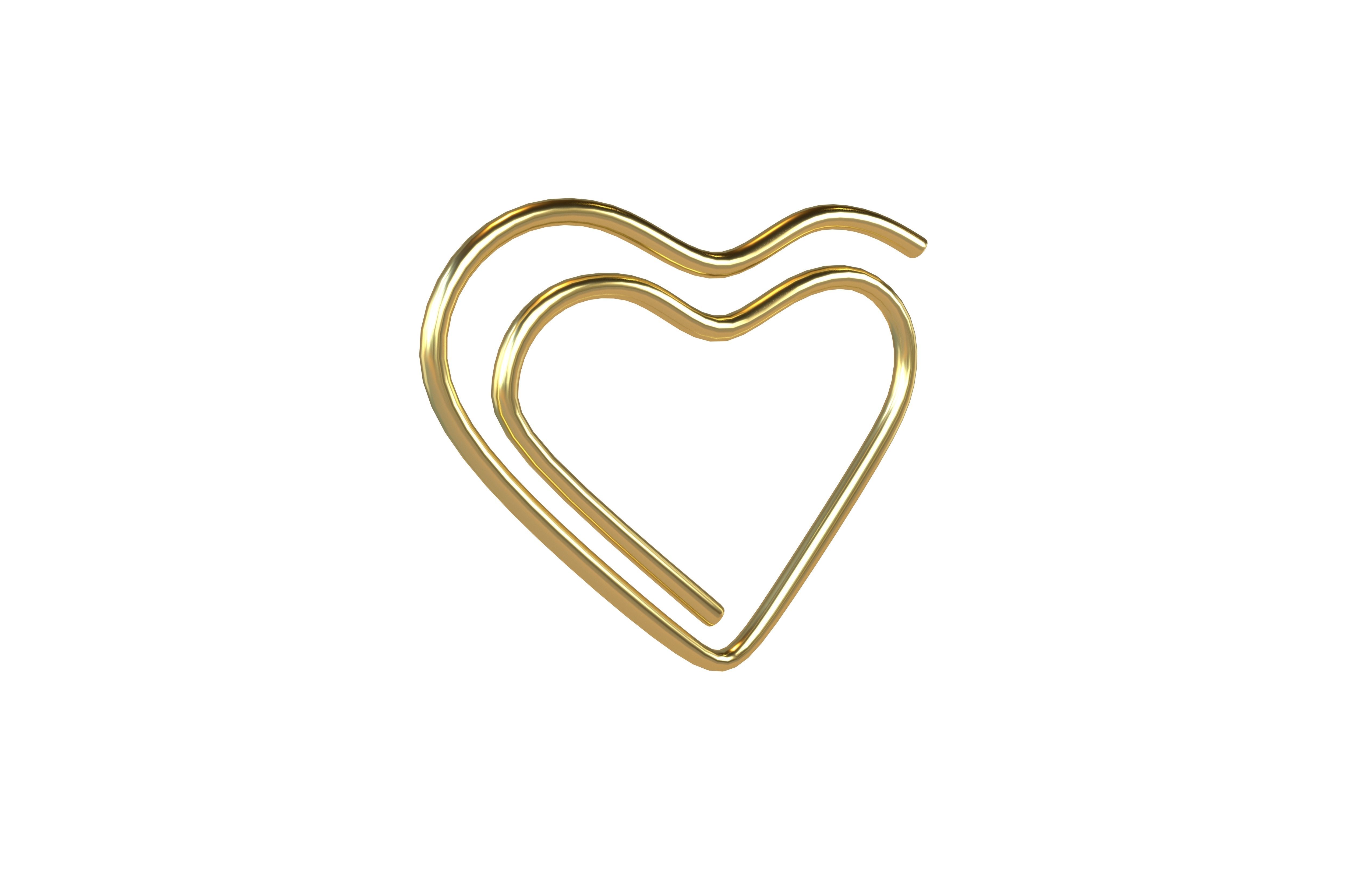 Heart Paper Clip v1 001 Low-poly 3D model_1