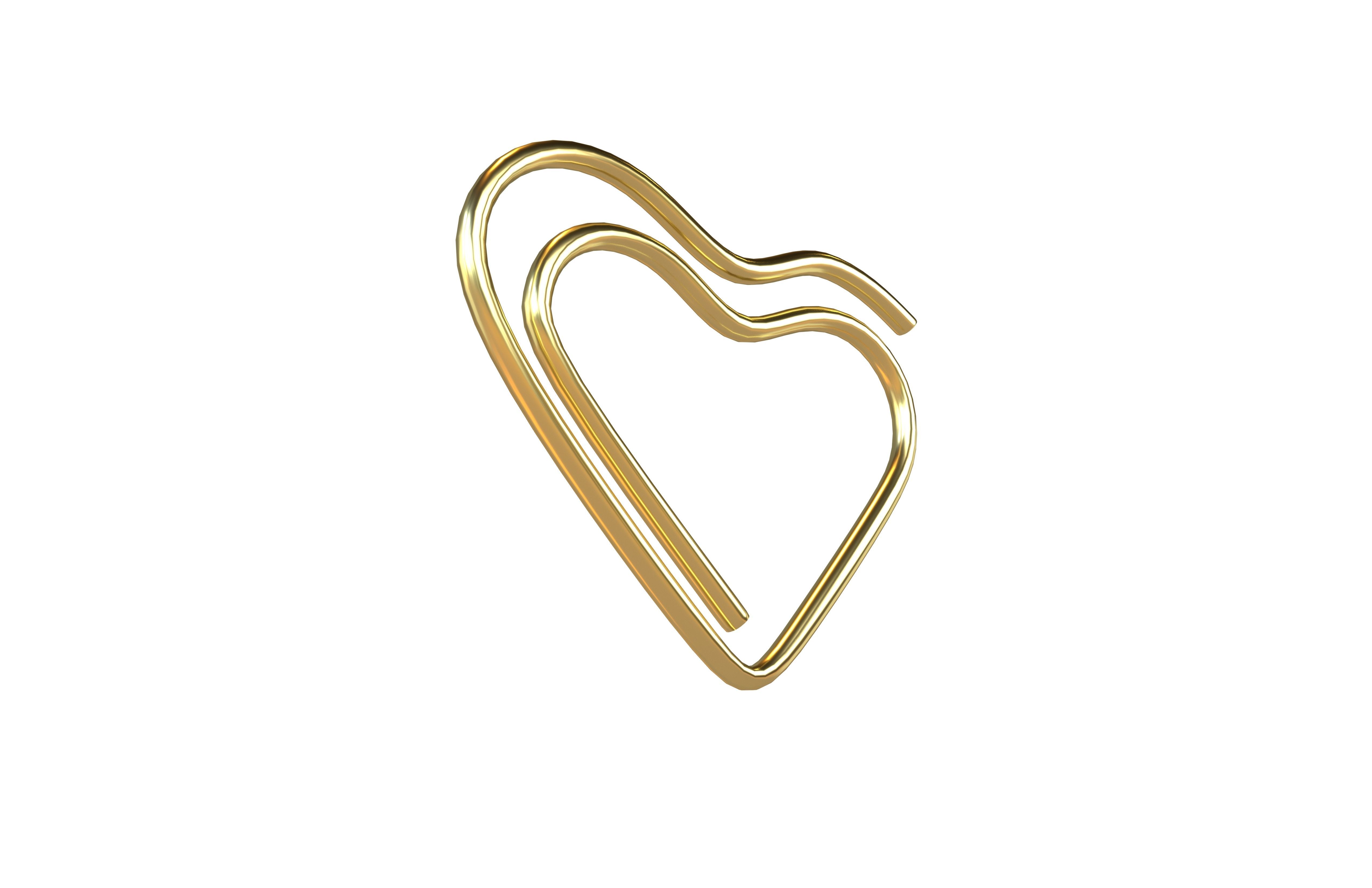 Heart Paper Clip v1 001 Low-poly 3D model_3