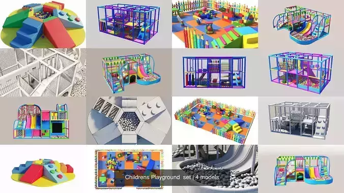 Childrens Playground  set 3D Model Collection