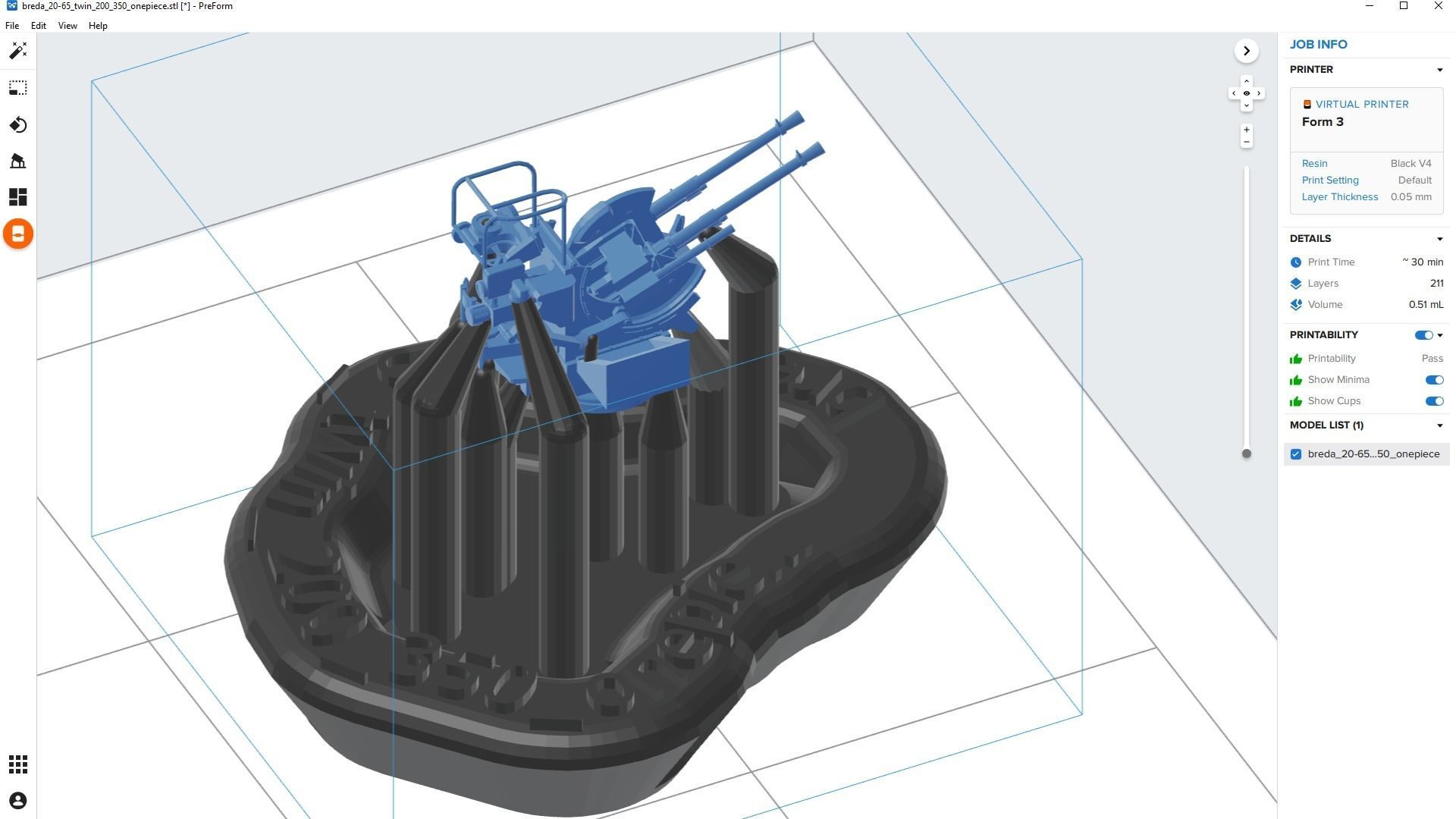 Breda 20-65 twin - Personal license - 1-200 and 1-350 scale 3D print model_14