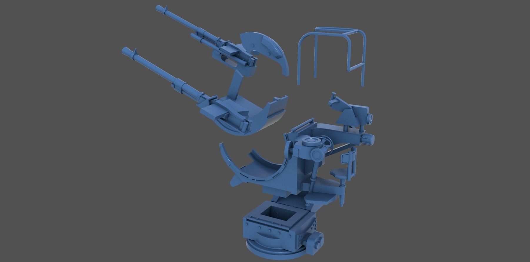 Breda 20-65 twin - Personal license - 1-200 and 1-350 scale 3D print model_6