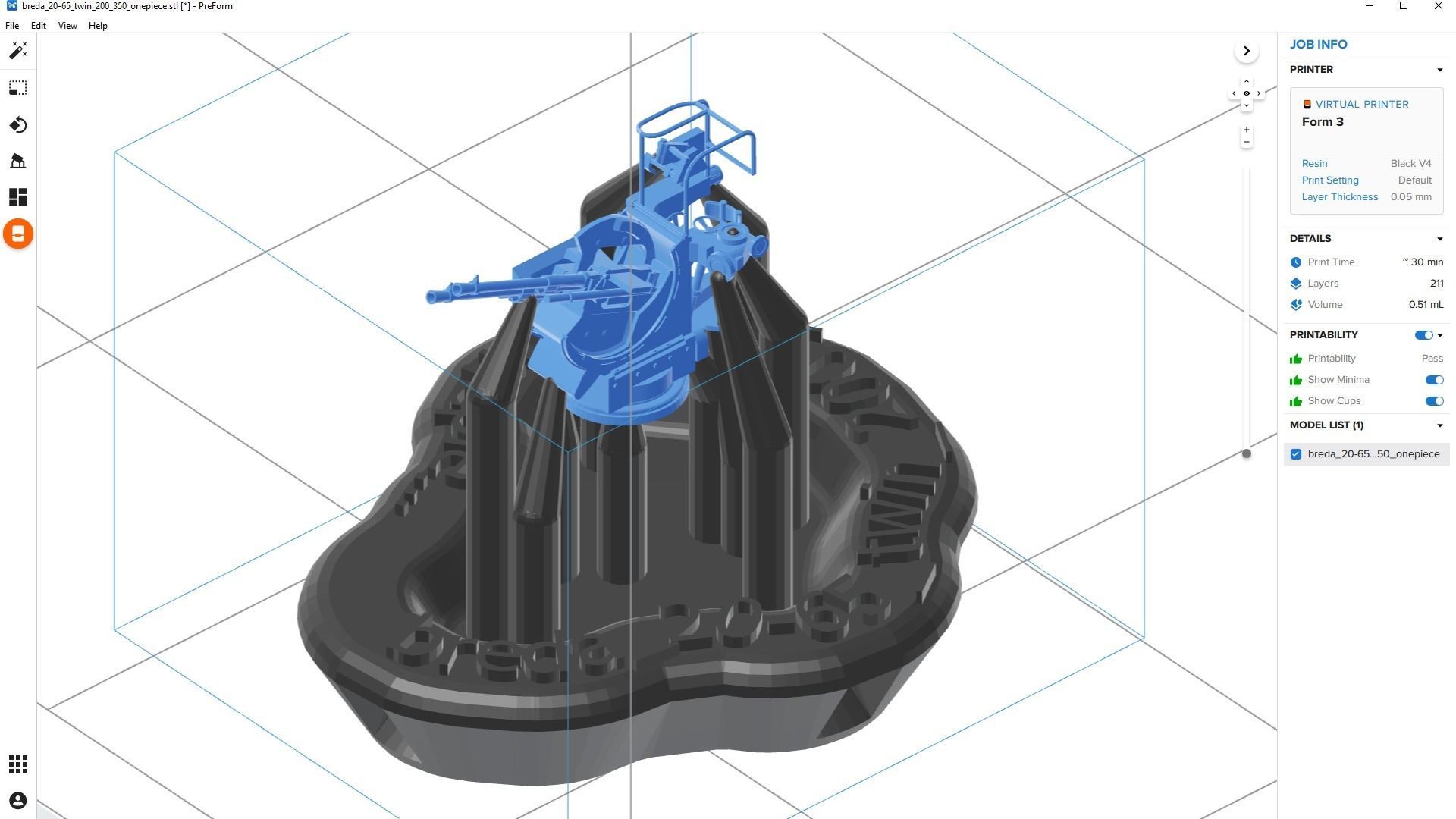 Breda 20-65 twin - Personal license - 1-200 and 1-350 scale 3D print model_13