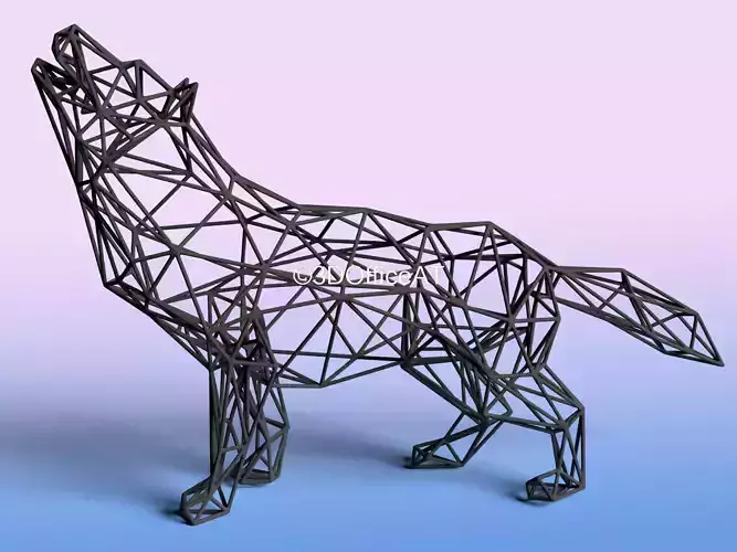 Wolf in Wire Art  3D print model