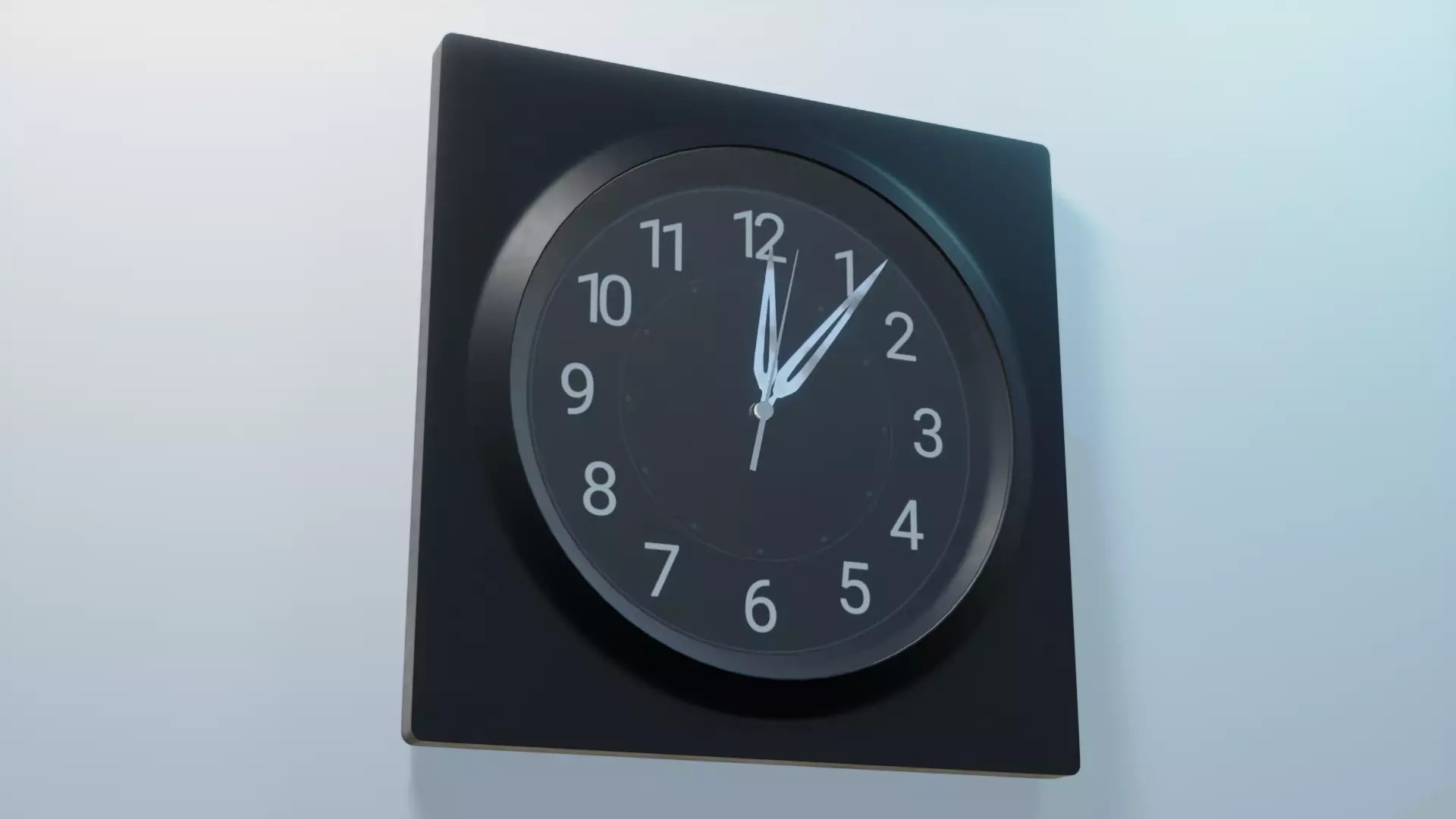Counting Analog Wall Clock 3D model_0
