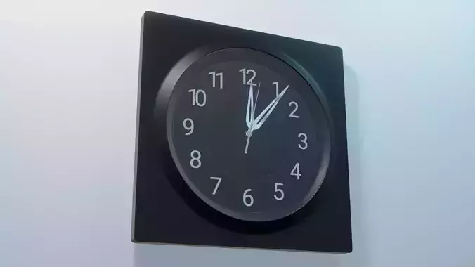 Counting Analog Wall Clock 3D model