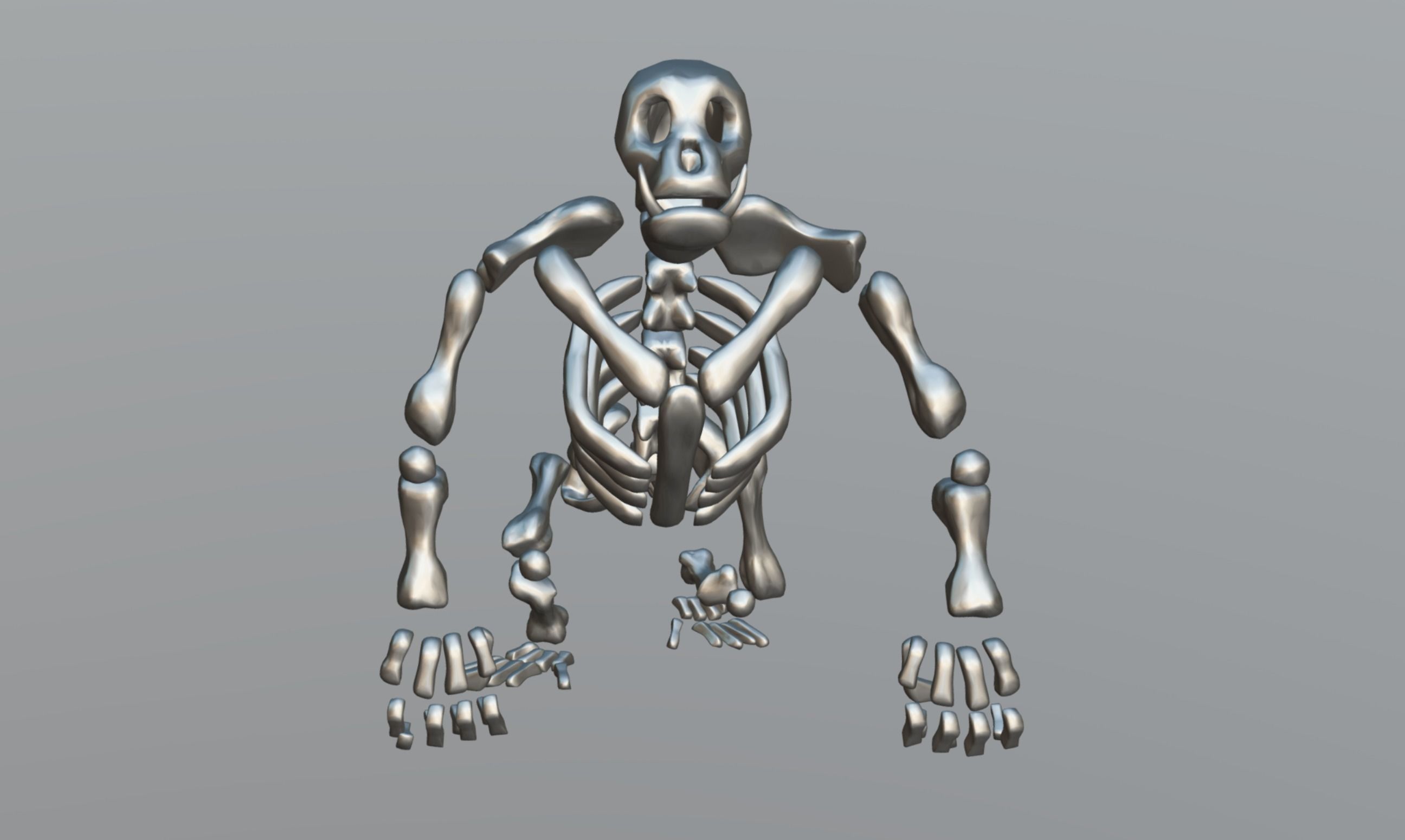 Garilla Skeleton Low-poly 3D model_13