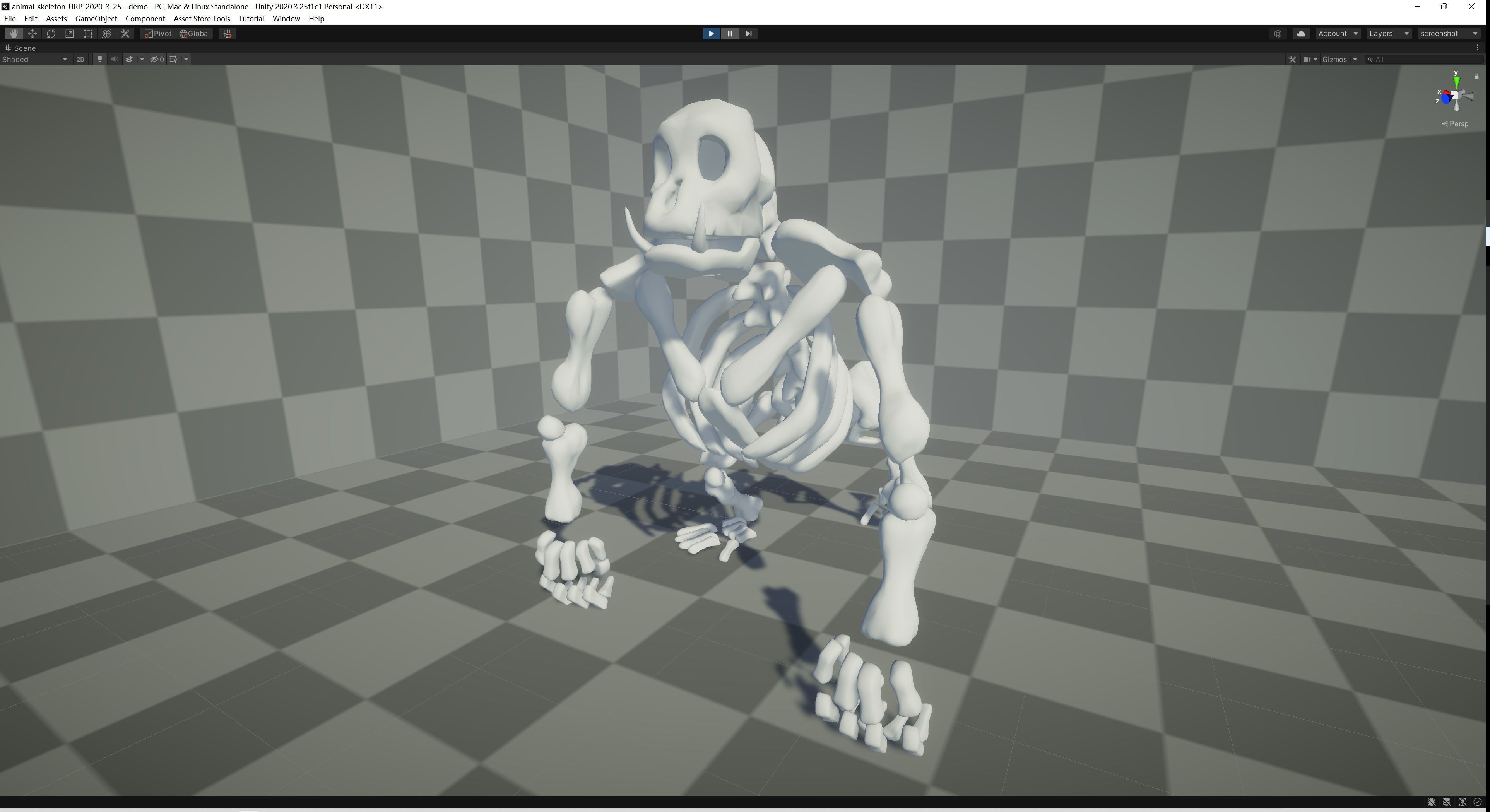 Garilla Skeleton Low-poly 3D model_5