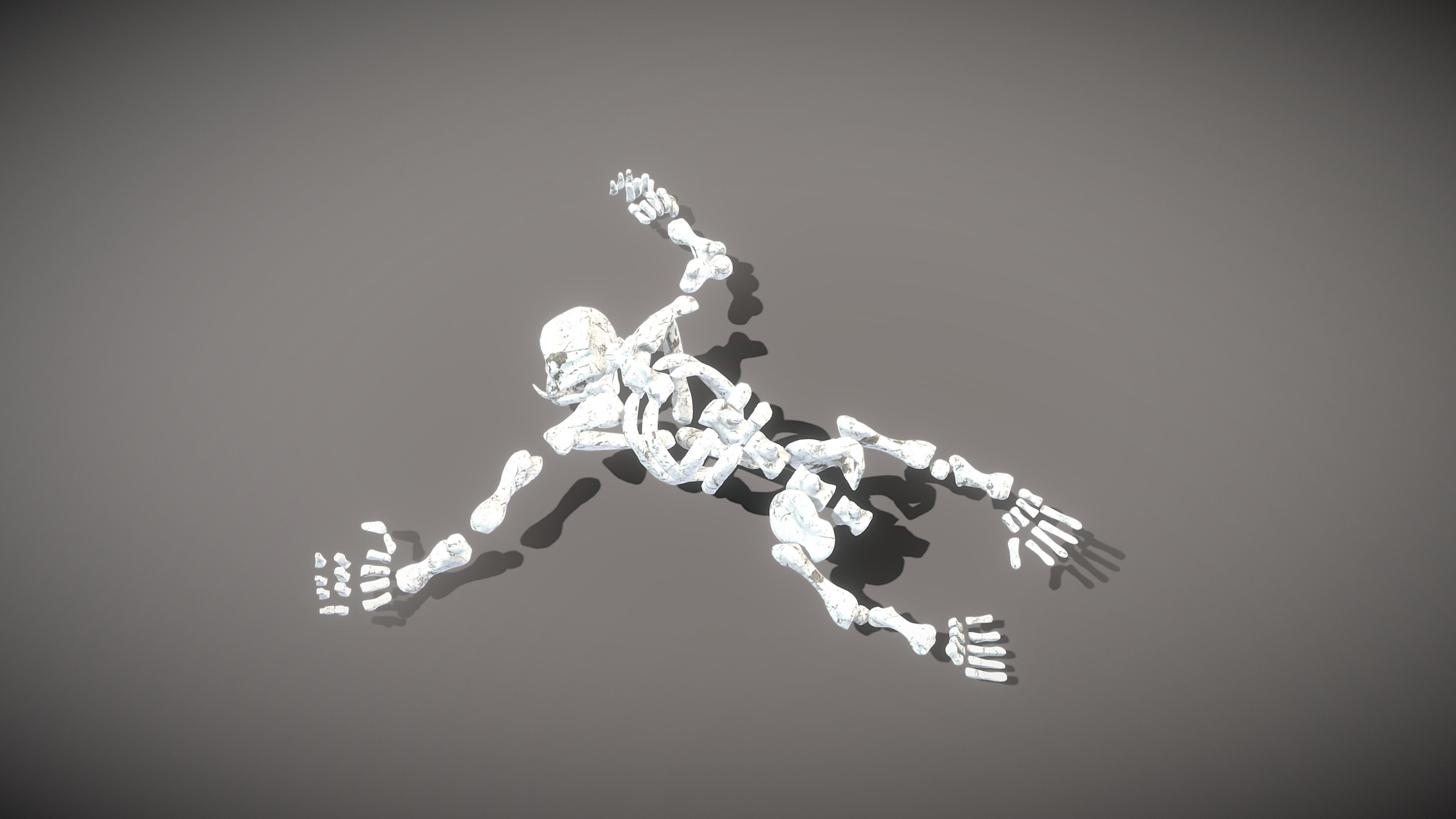 Garilla Skeleton Low-poly 3D model_11