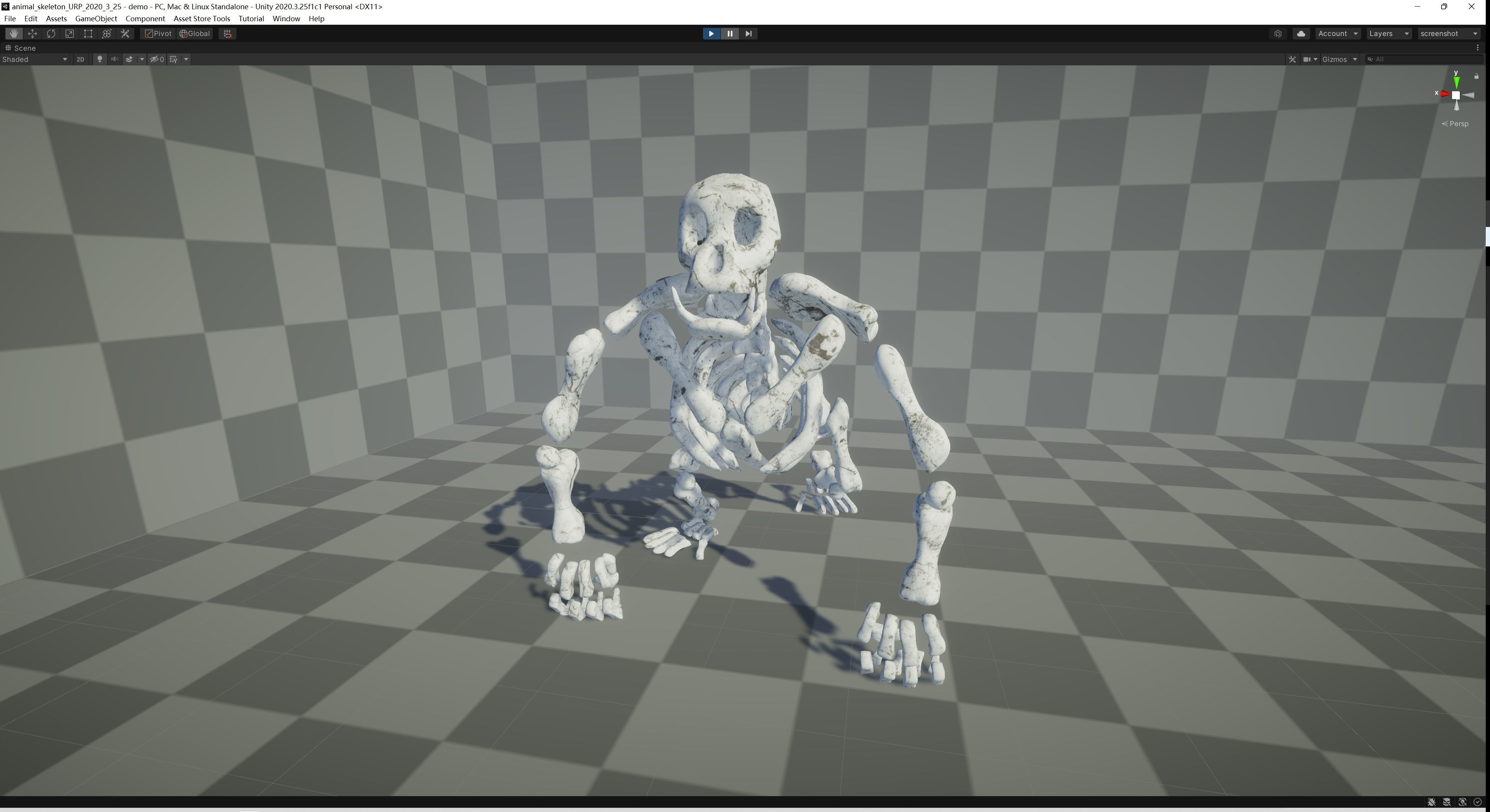 Garilla Skeleton Low-poly 3D model_2