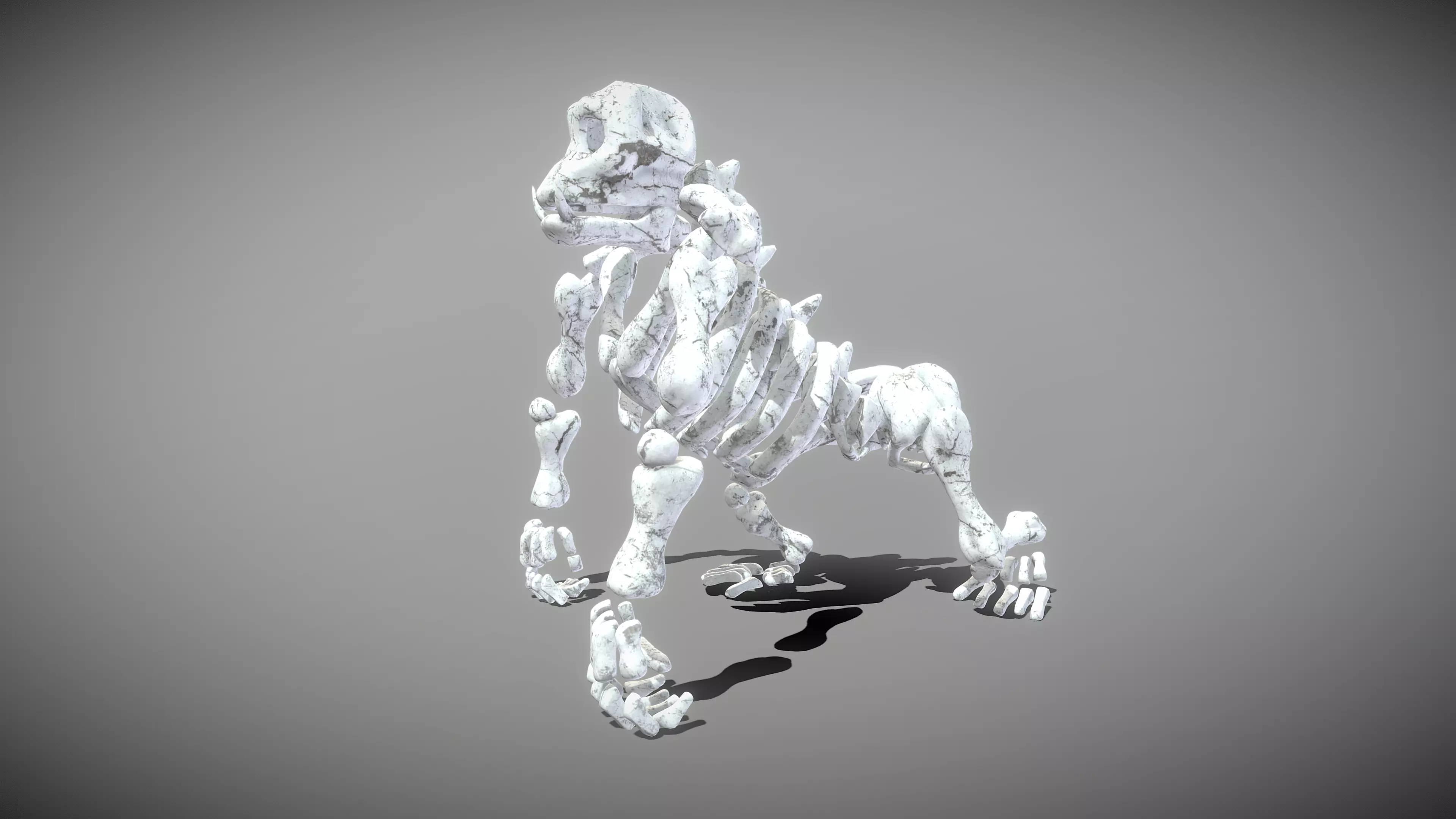 Garilla Skeleton Low-poly 3D model_0