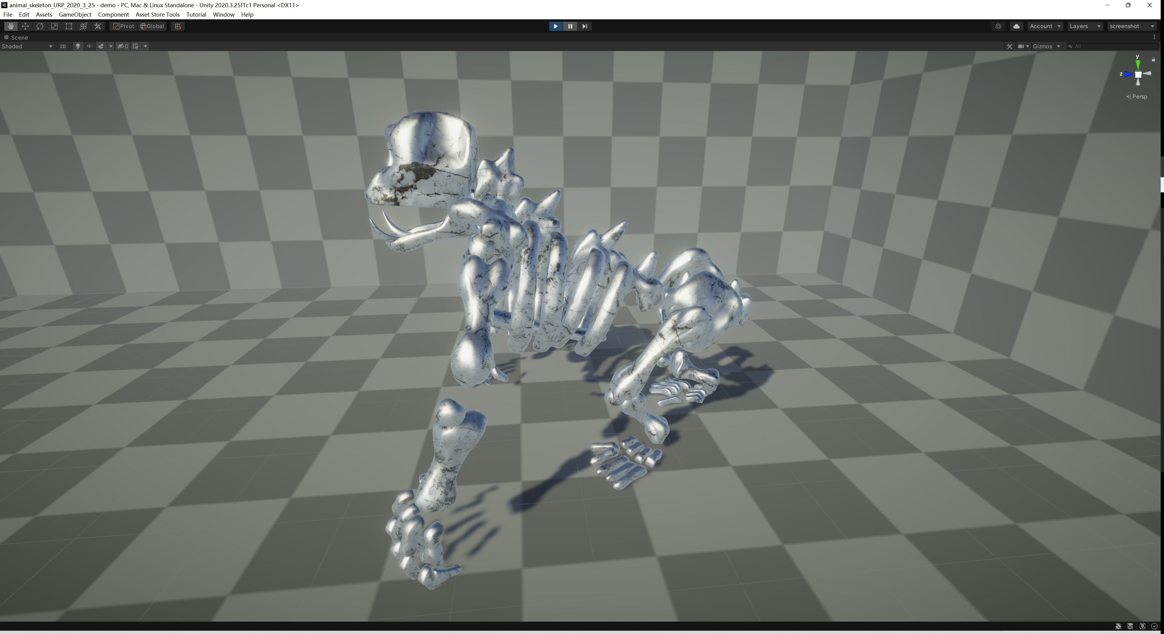 Garilla Skeleton Low-poly 3D model_3