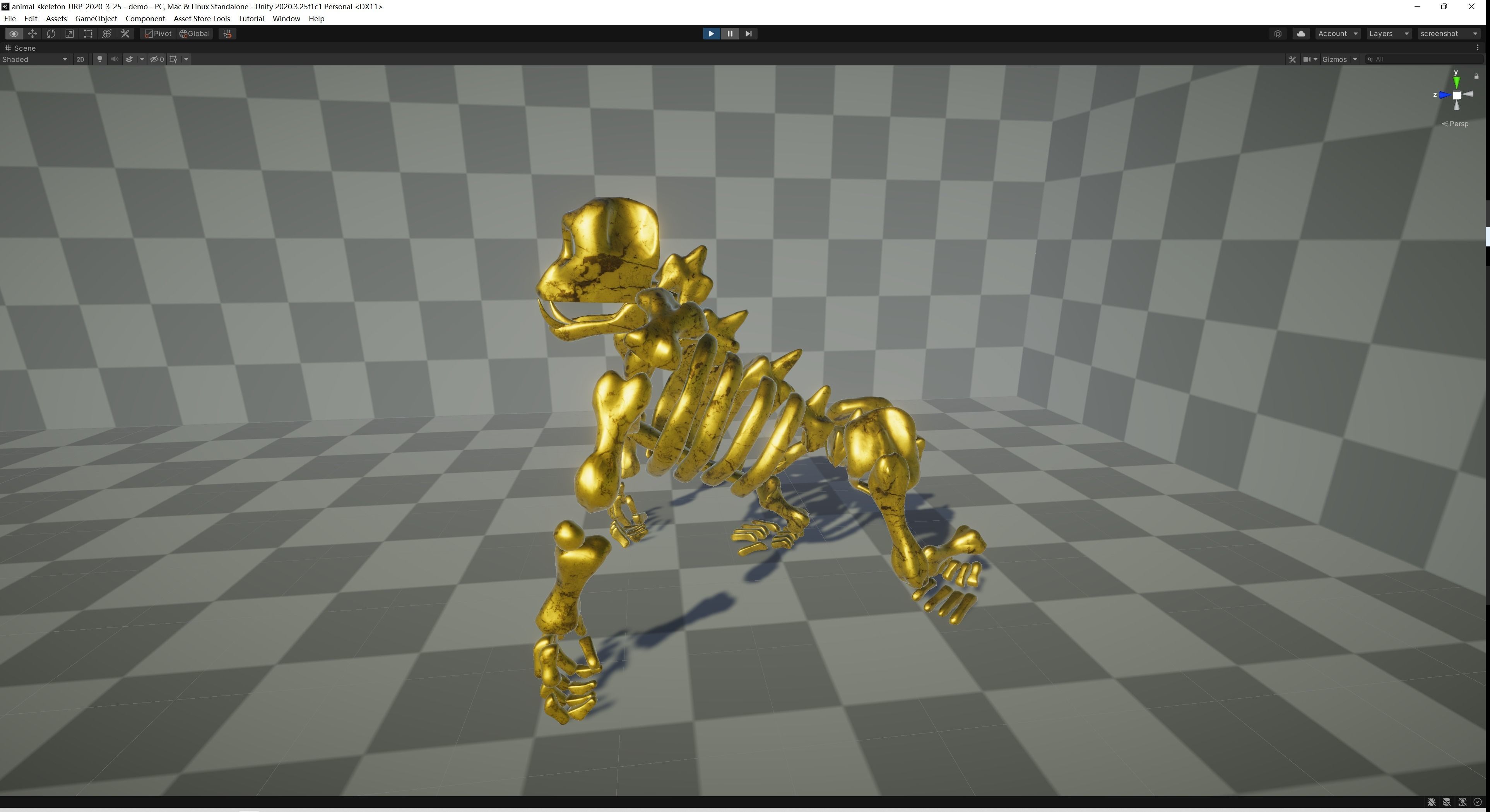 Garilla Skeleton Low-poly 3D model_4