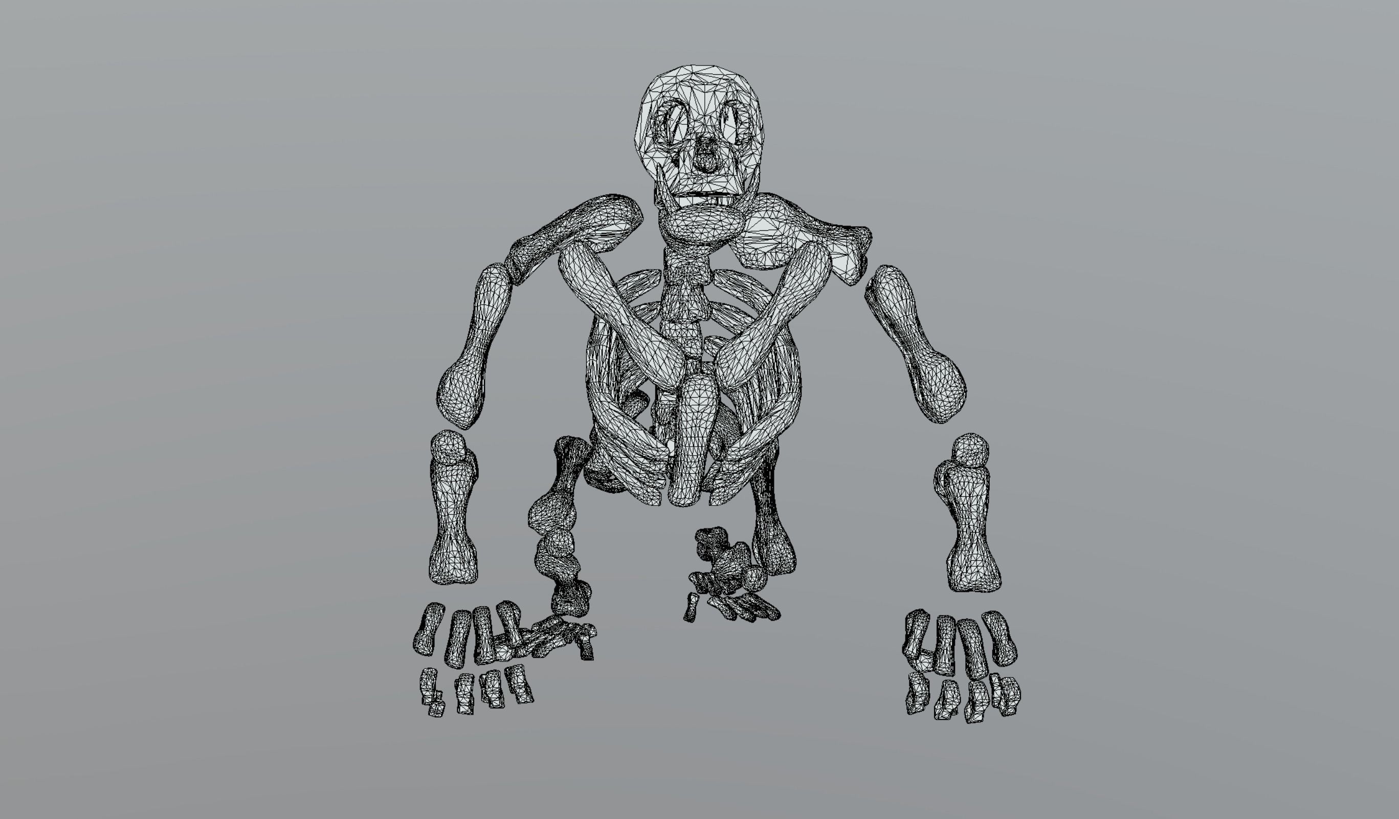 Garilla Skeleton Low-poly 3D model_12