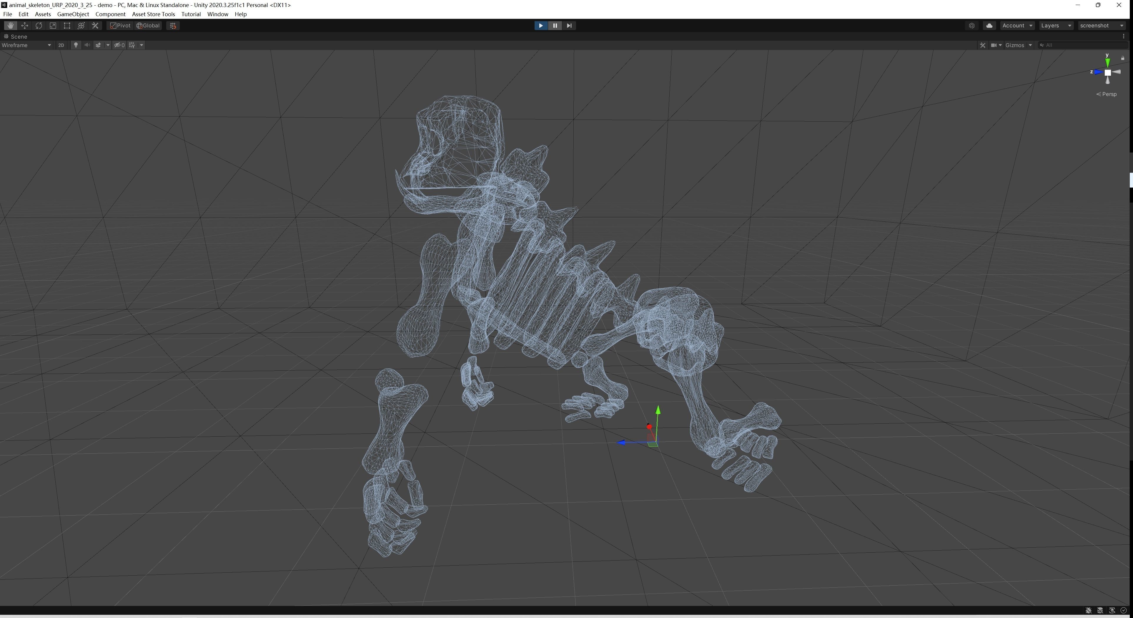 Garilla Skeleton Low-poly 3D model_6