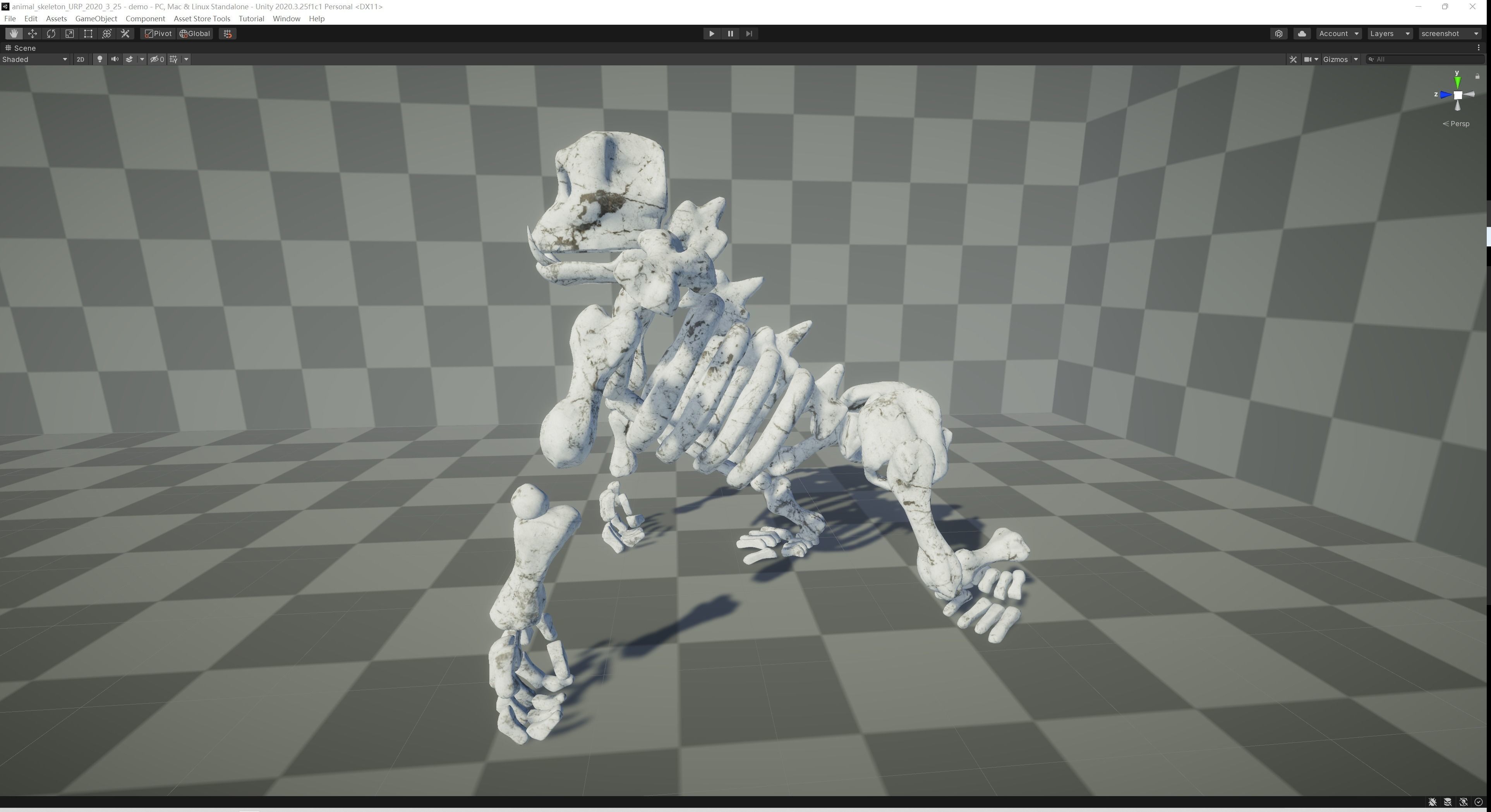Garilla Skeleton Low-poly 3D model_7