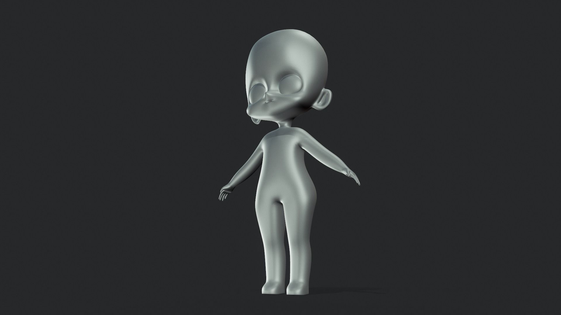 Chibi Base Character - Tutorial Included 3D model_5