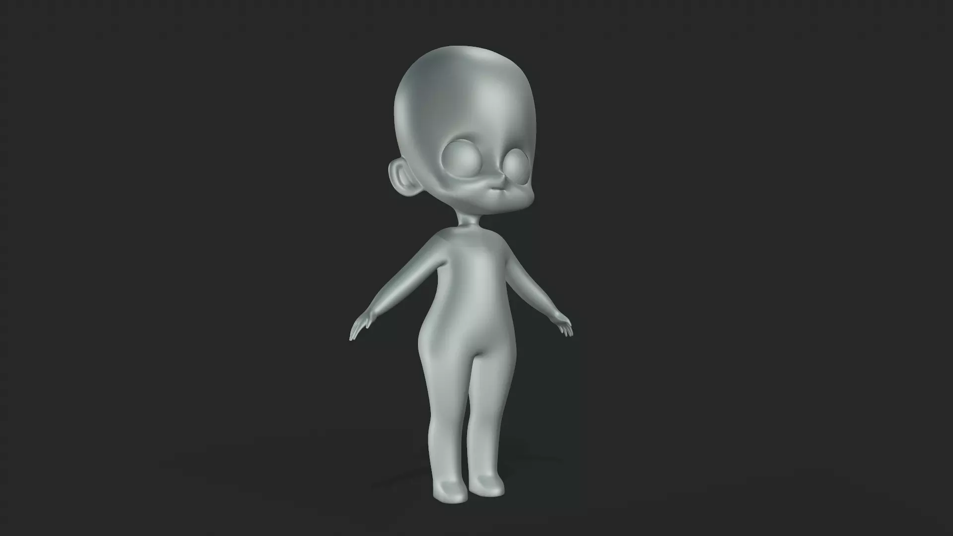 Chibi Base Character - Tutorial Included 3D model_0
