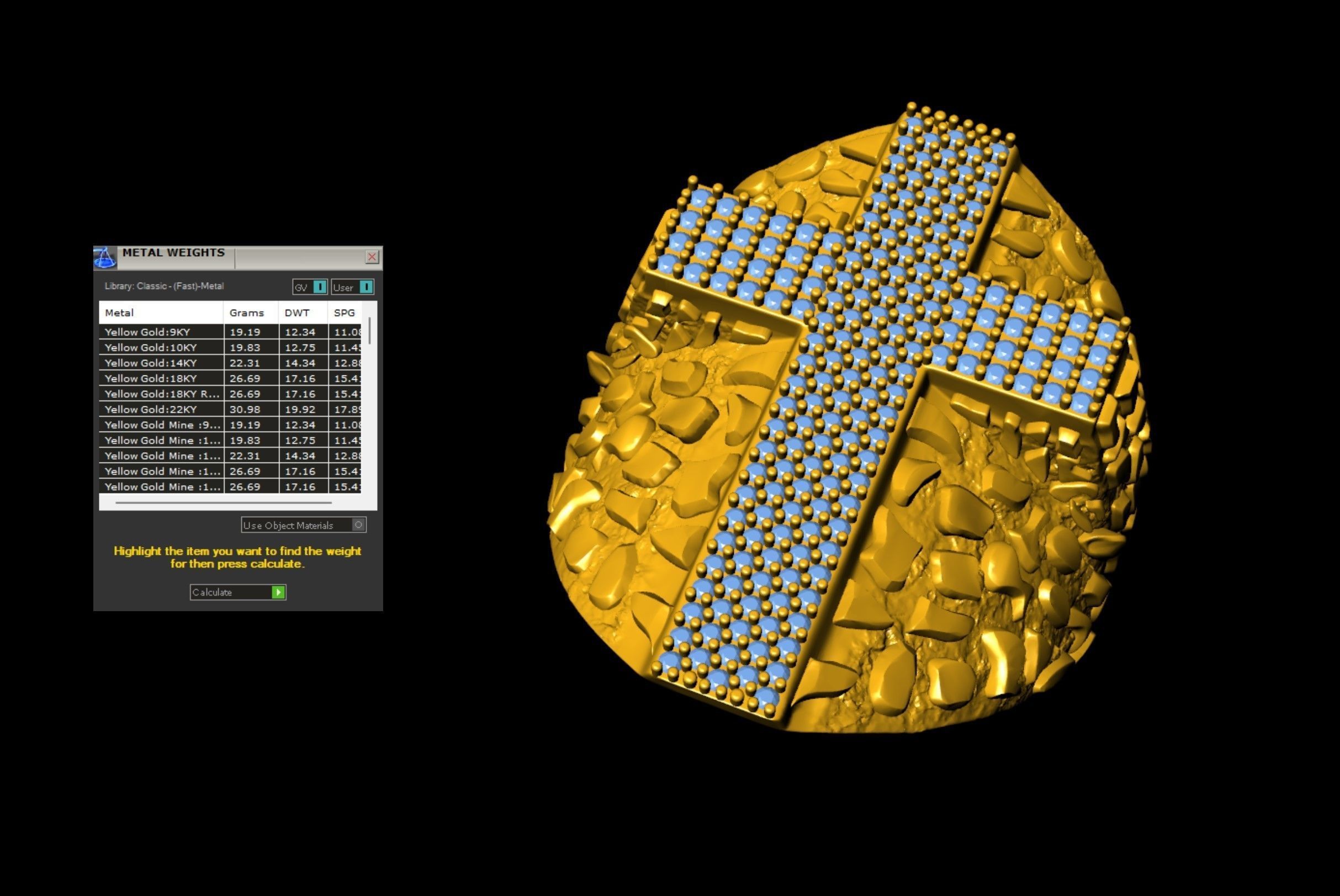 Nugget Diamond Cross Ring  3D print model_6