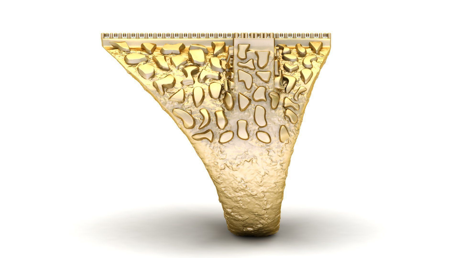 Nugget Diamond Cross Ring  3D print model_5