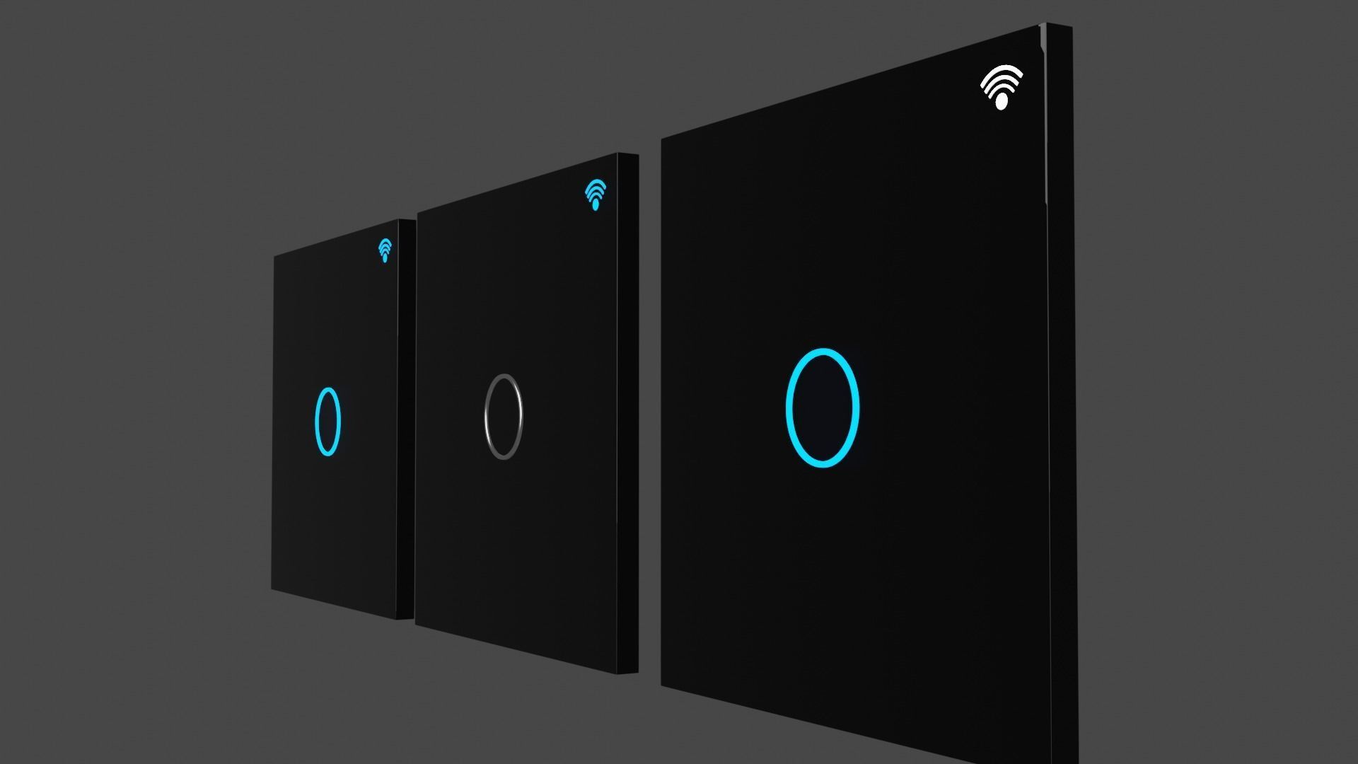 SWITCH BLACK GLASS 3D model_1