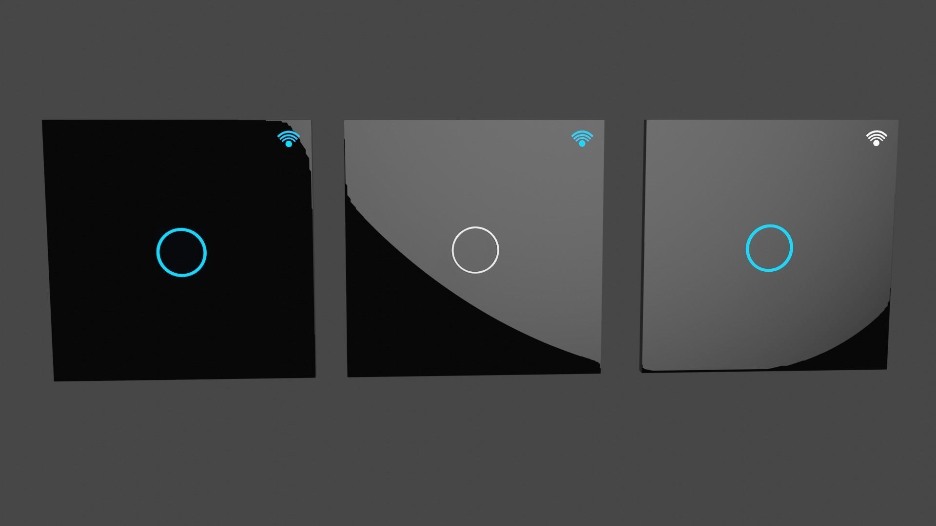 SWITCH BLACK GLASS 3D model_2