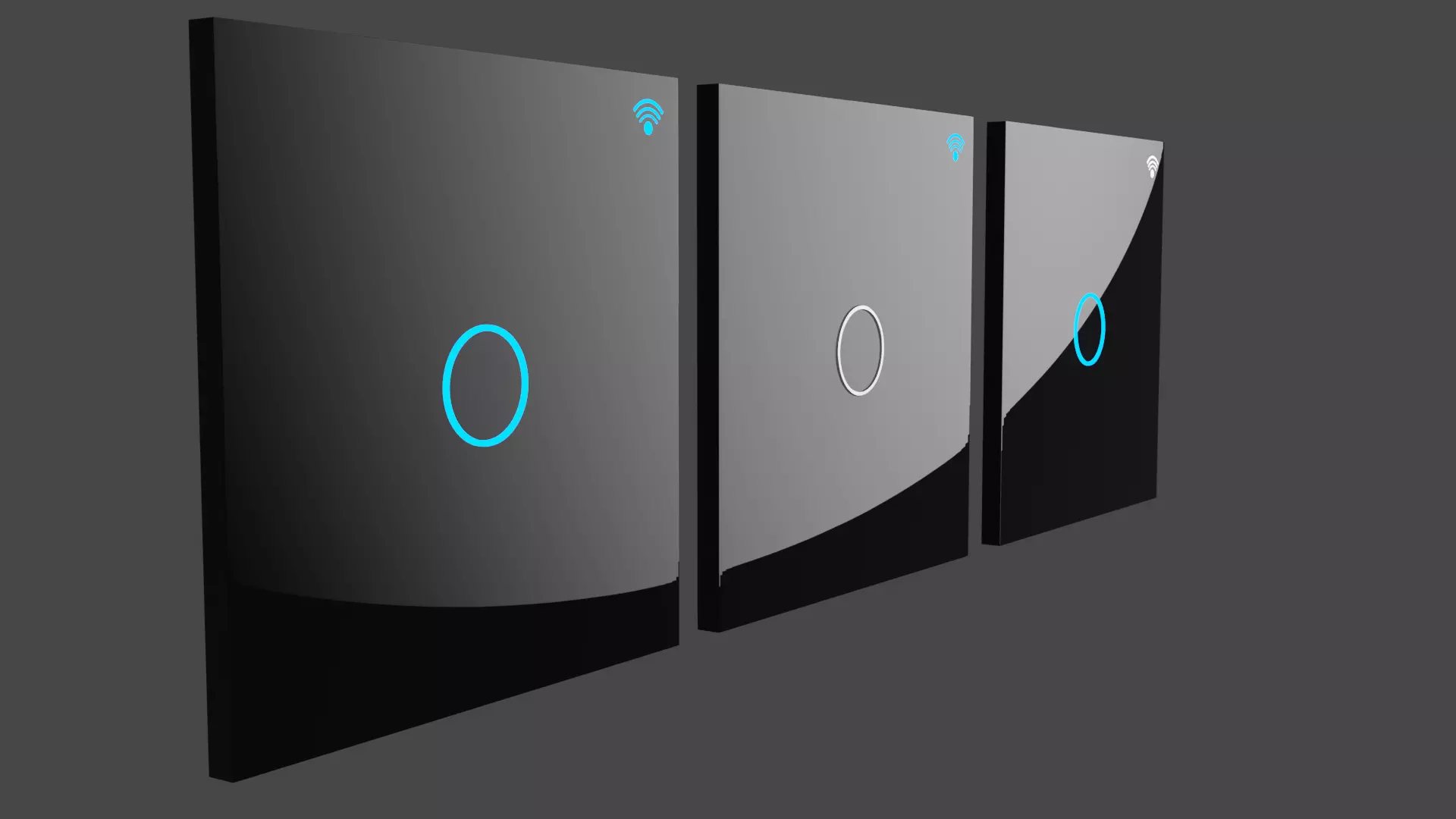 SWITCH BLACK GLASS 3D model_0