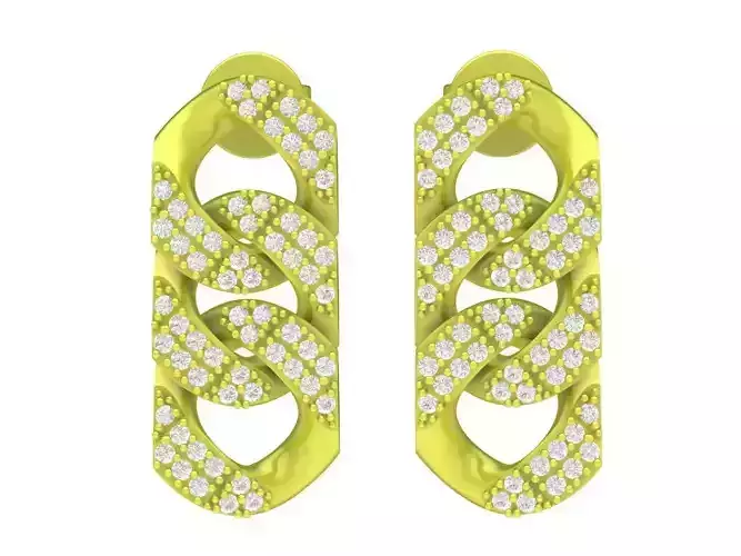 Diamond Cuban Earrings 4043