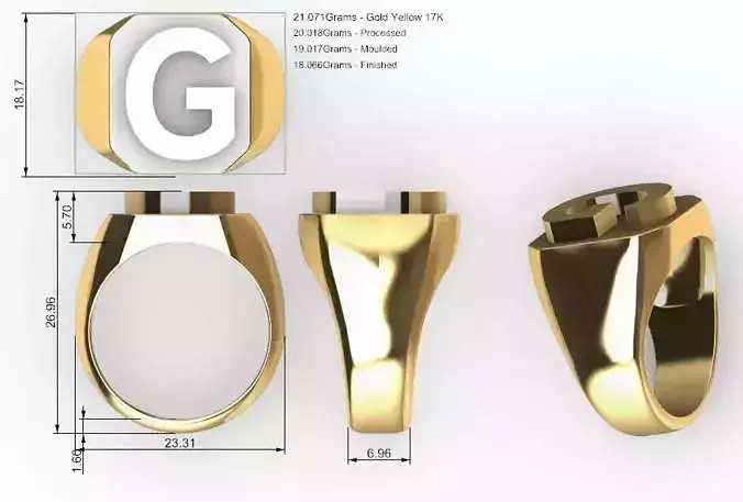 Man Ring model initial abcdefg 