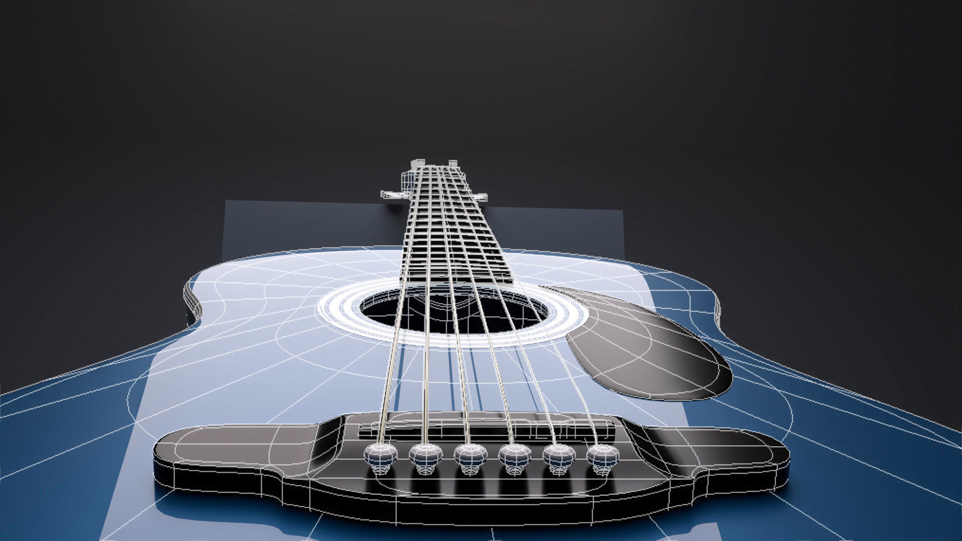 Guitar acoustic 3D model_1