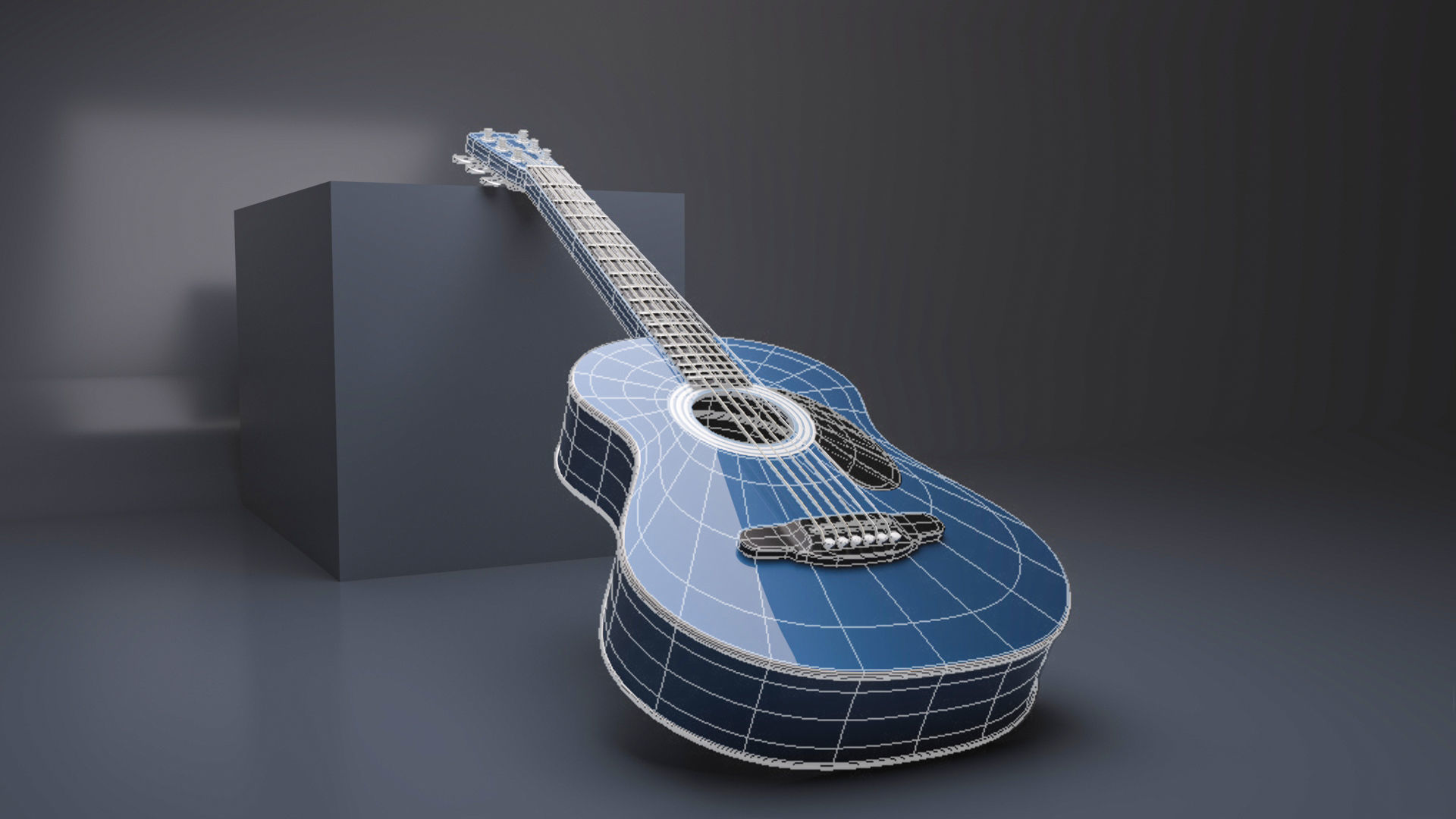 Guitar acoustic 3D model_3