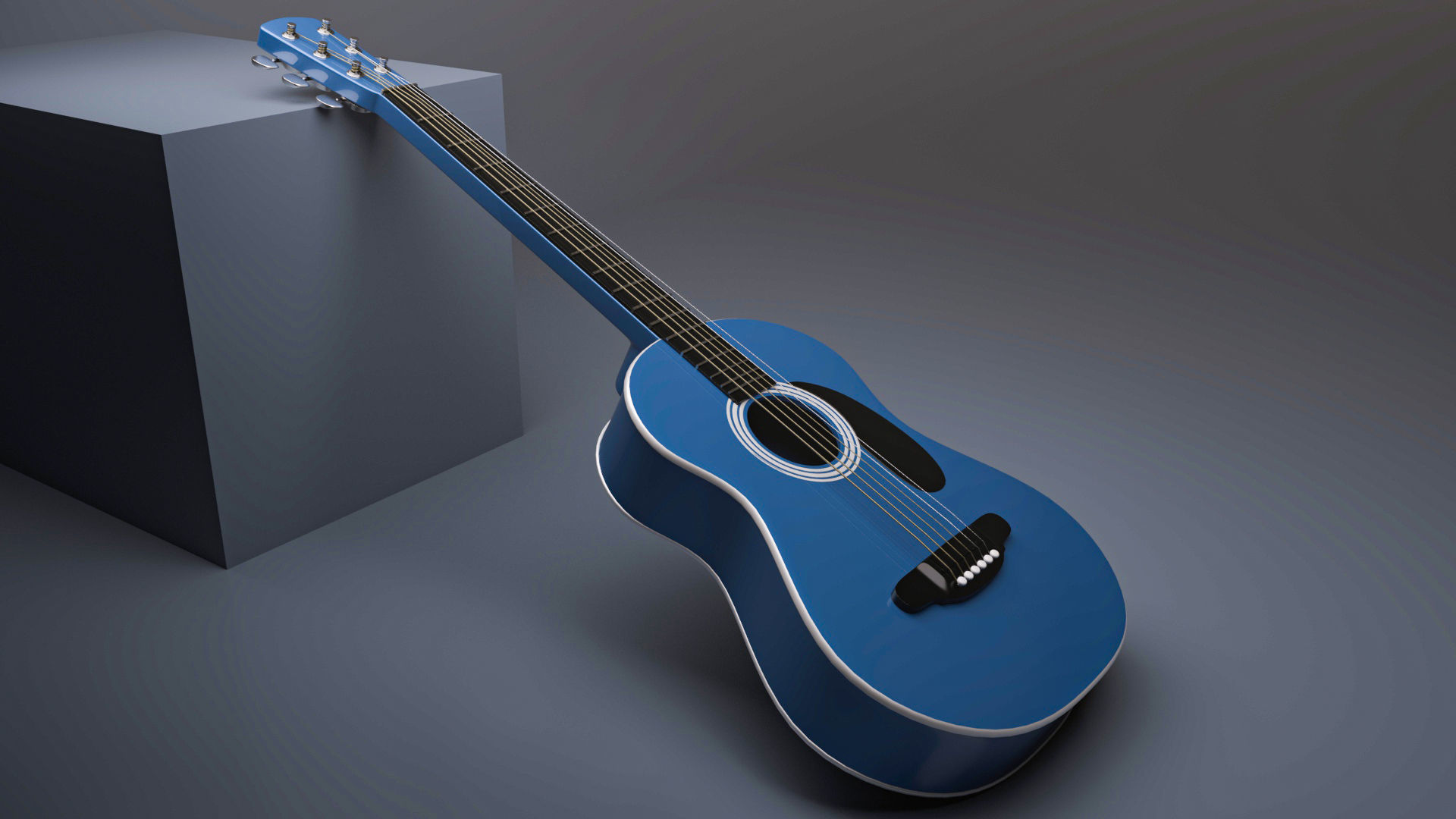 Guitar acoustic 3D model_4