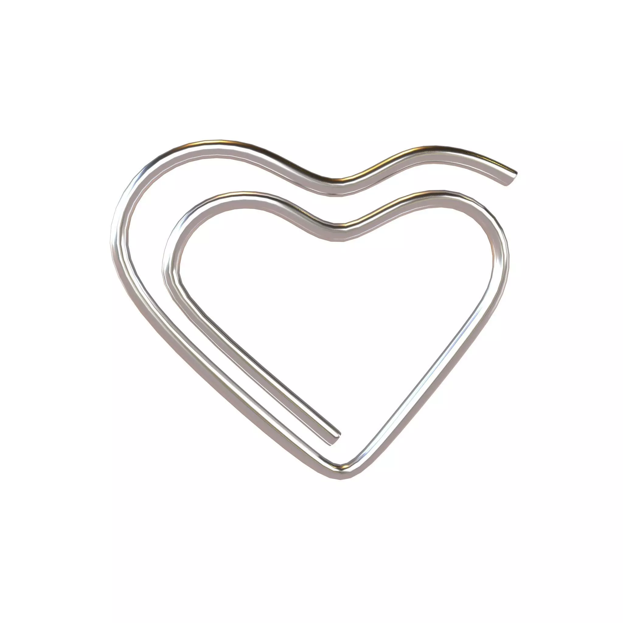 Heart Paper Clip v1 002 Low-poly 3D model_0