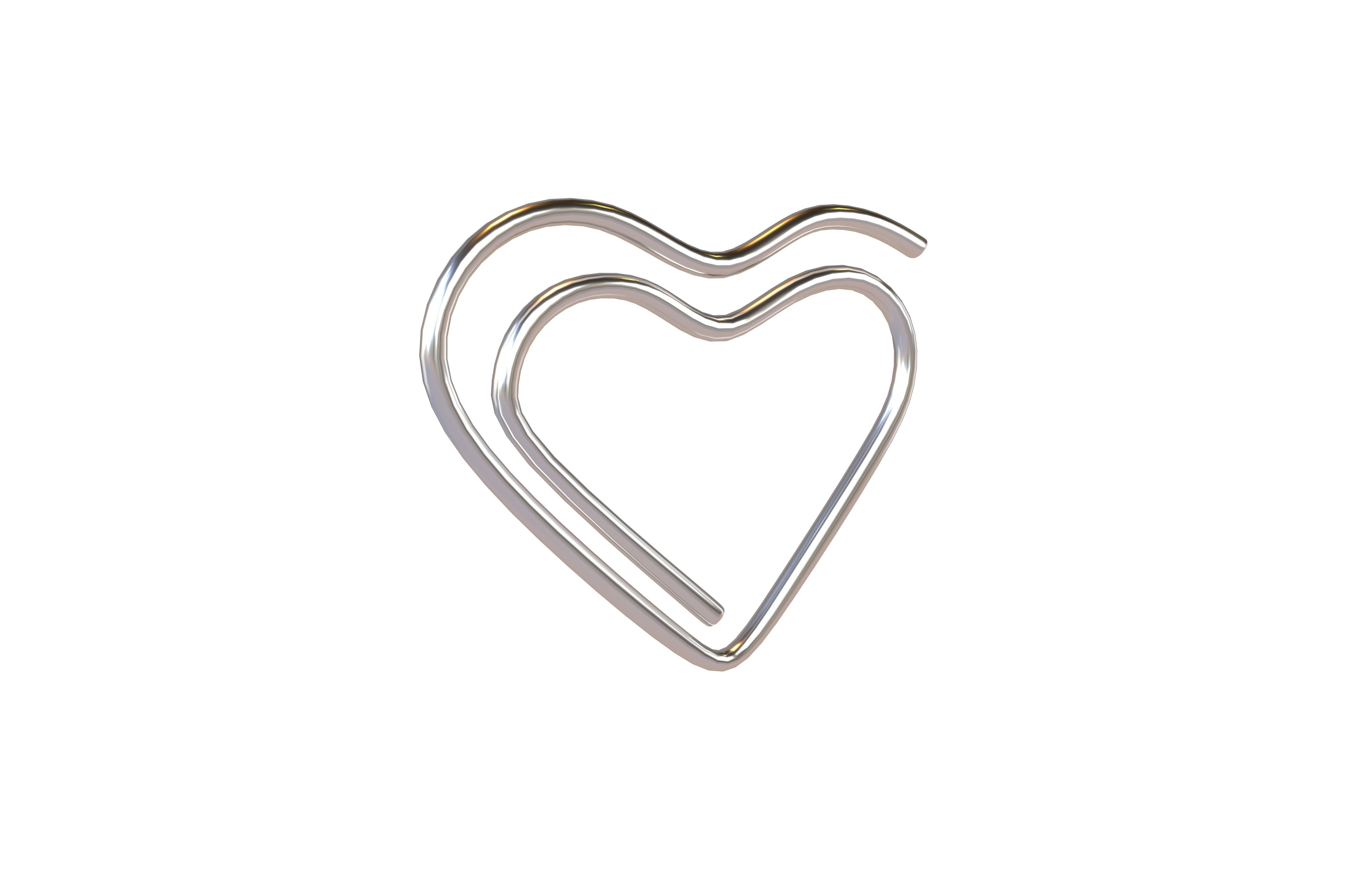 Heart Paper Clip v1 002 Low-poly 3D model_1